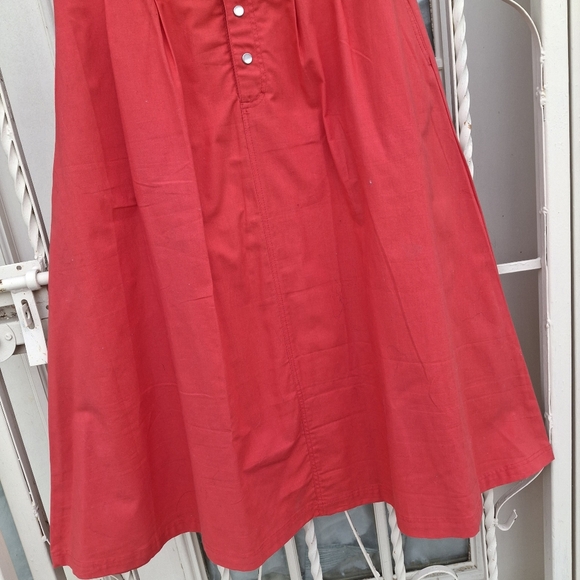 Guatemala Textiles Handwoven Cotton Serape Waist Red Corte Skirt  Size Small - Picture 5 of 16